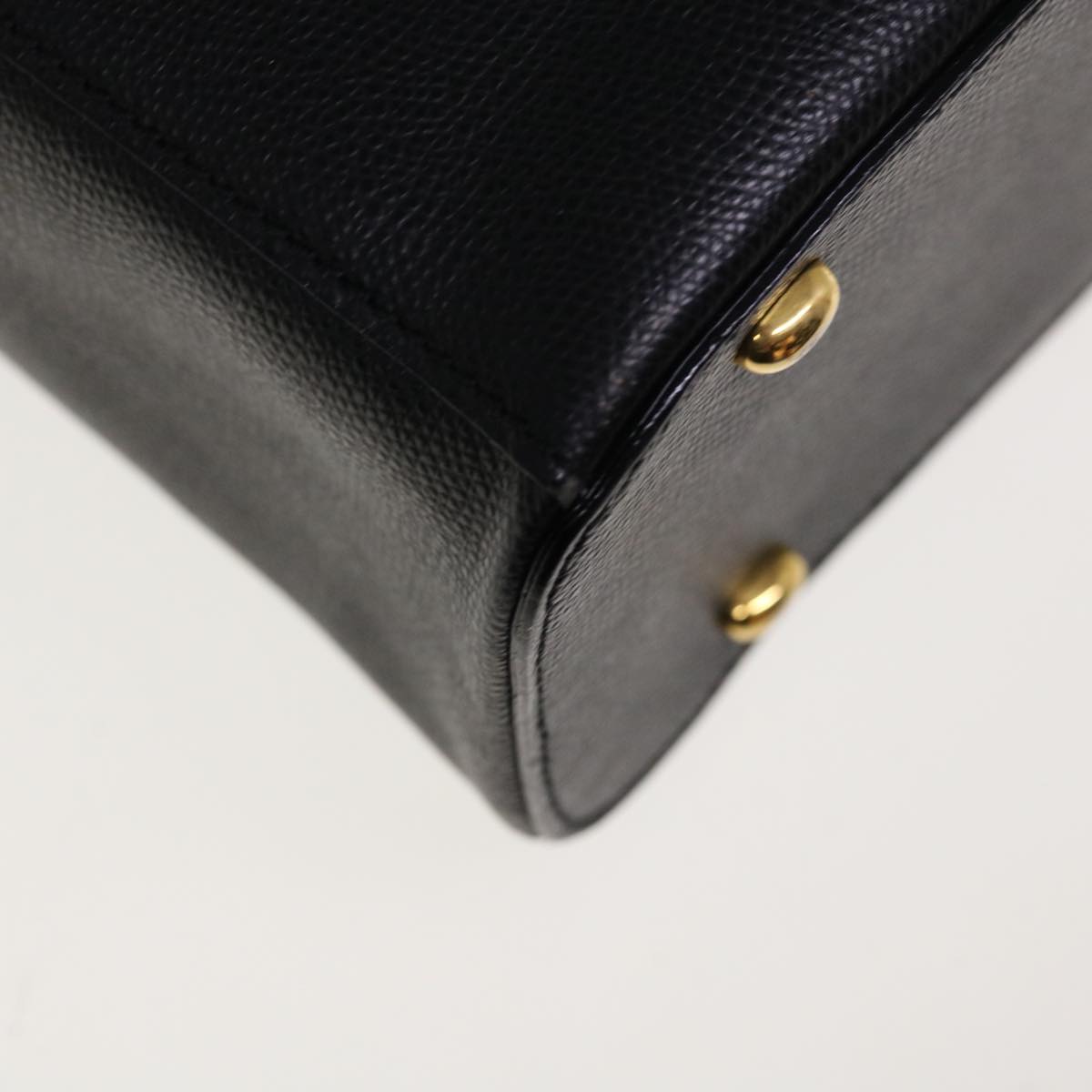 CELINE Tote Bag Leather Black Auth hk1058