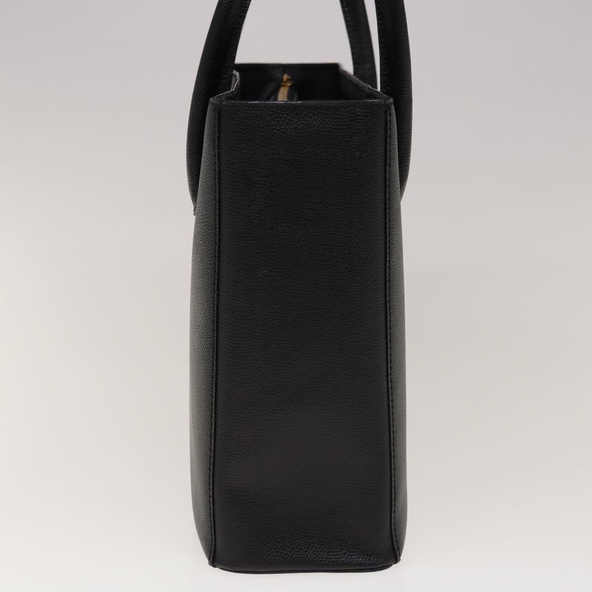 CELINE Tote Bag Leather Black Auth hk1058
