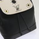 LOUIS VUITTON Lock Me Backpack Calf leather Black White M54108 LV Auth hk1059-14