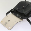 LOUIS VUITTON Lock Me Backpack Calf leather Black White M54108 LV Auth hk1059-15