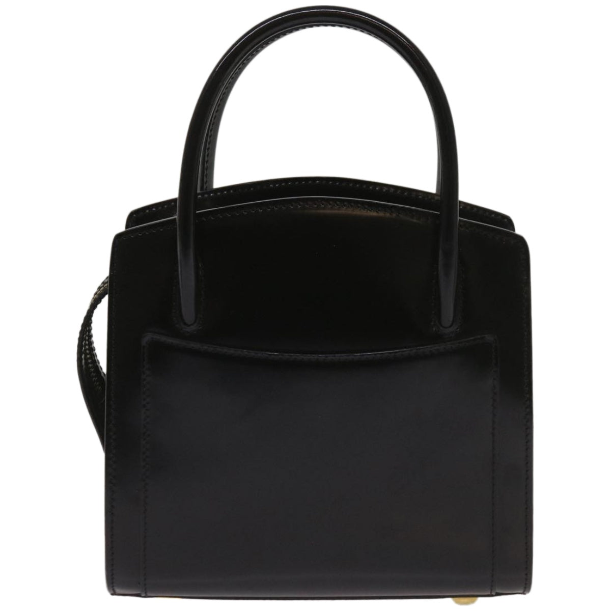 CELINE Hand Bag Leather 2way Black Auth hk1062 - 0