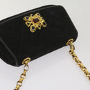 CHANEL Chain Gripoix Shoulder Bag Suede Black CC Auth hk1073-6