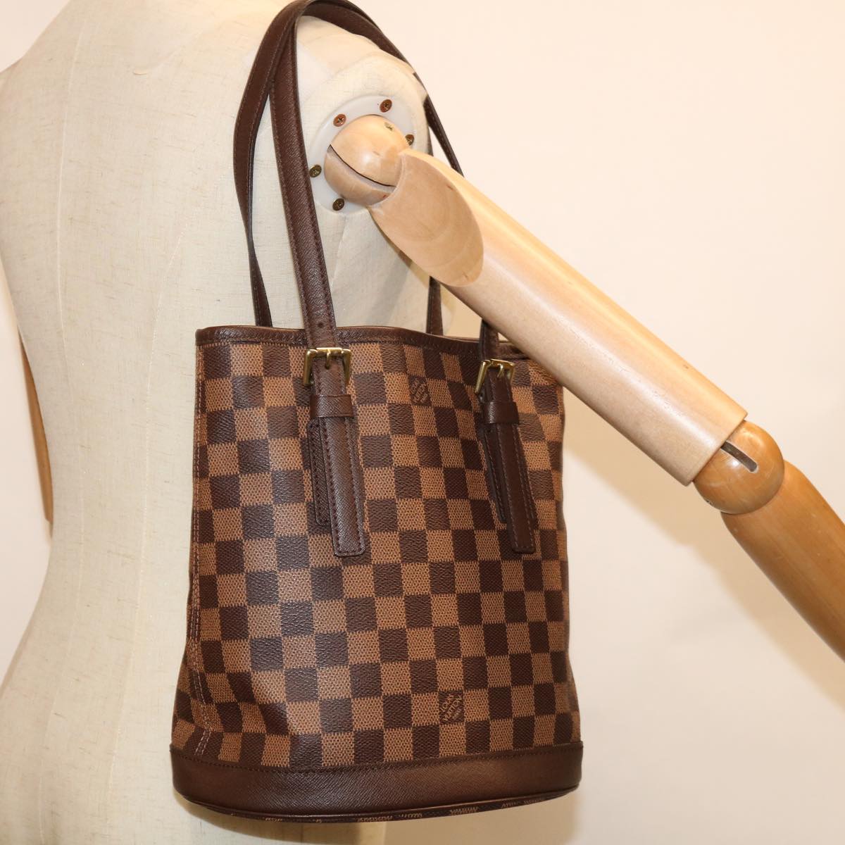 LOUIS VUITTON Damier Ebene Marais Shoulder Bag N42240 LV Auth hk1079