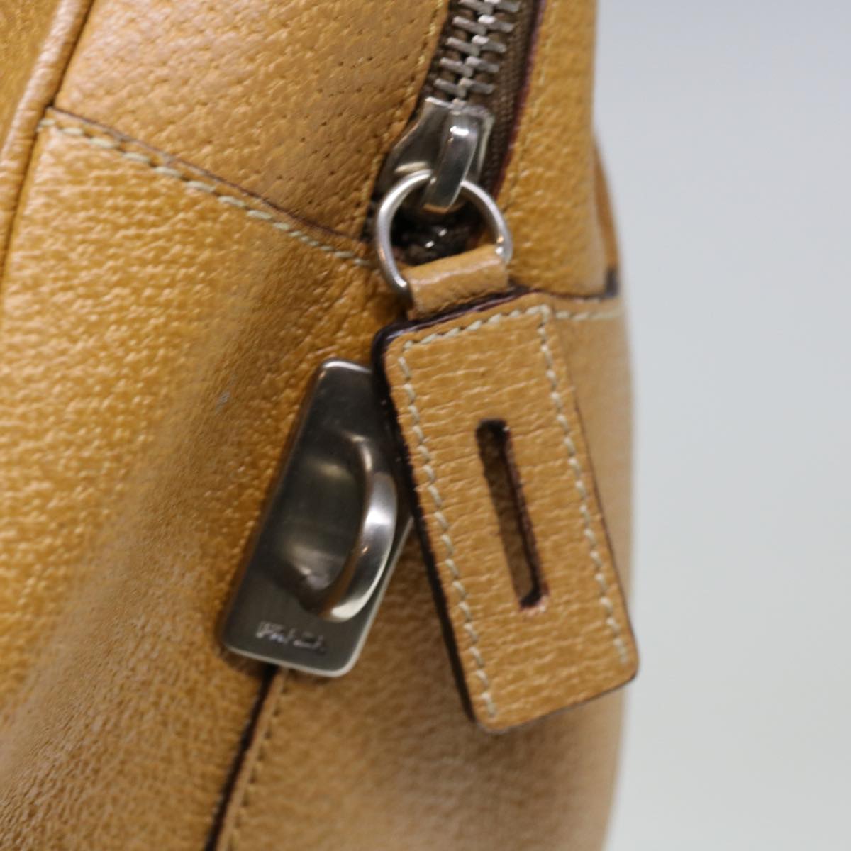 PRADA Hand Bag Leather Brown Auth hk1094