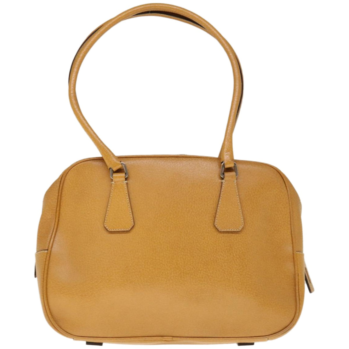 PRADA Hand Bag Leather Brown Auth hk1094 - 0