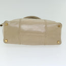 LOEWE Hand Bag Leather Beige Auth hk1095-5
