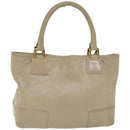 LOEWE Hand Bag Leather Beige Auth hk1095-2