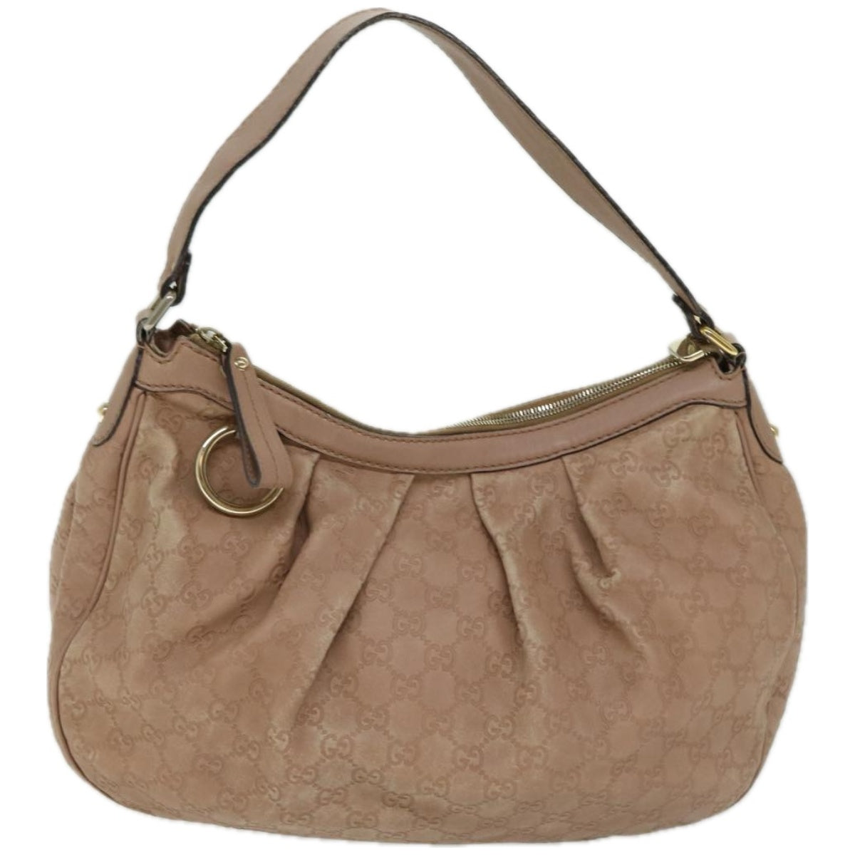 GUCCI Guccissima GG Canvas Shoulder Bag Beige 232955 Auth hk1103