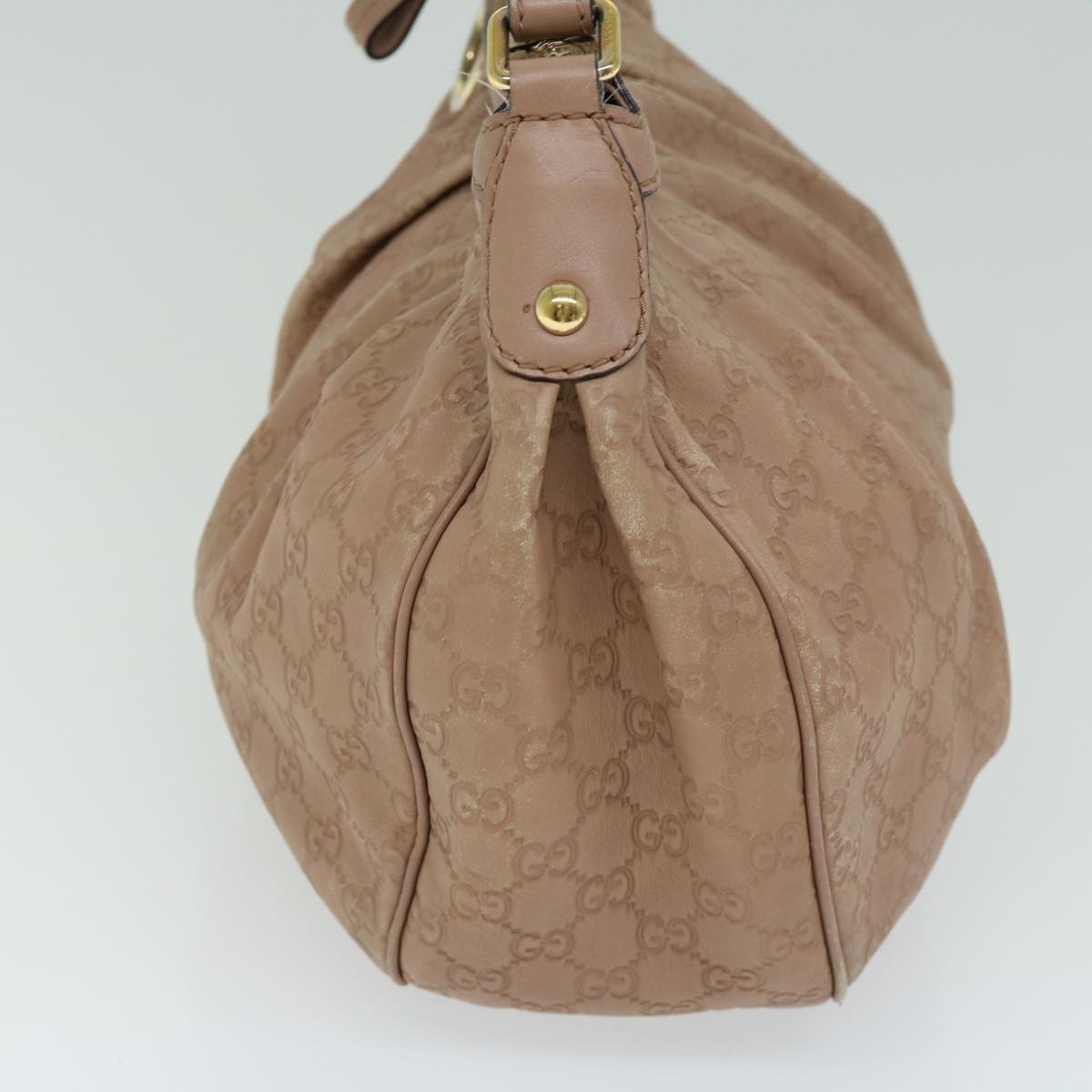 GUCCI Guccissima GG Canvas Shoulder Bag Beige 232955 Auth hk1103