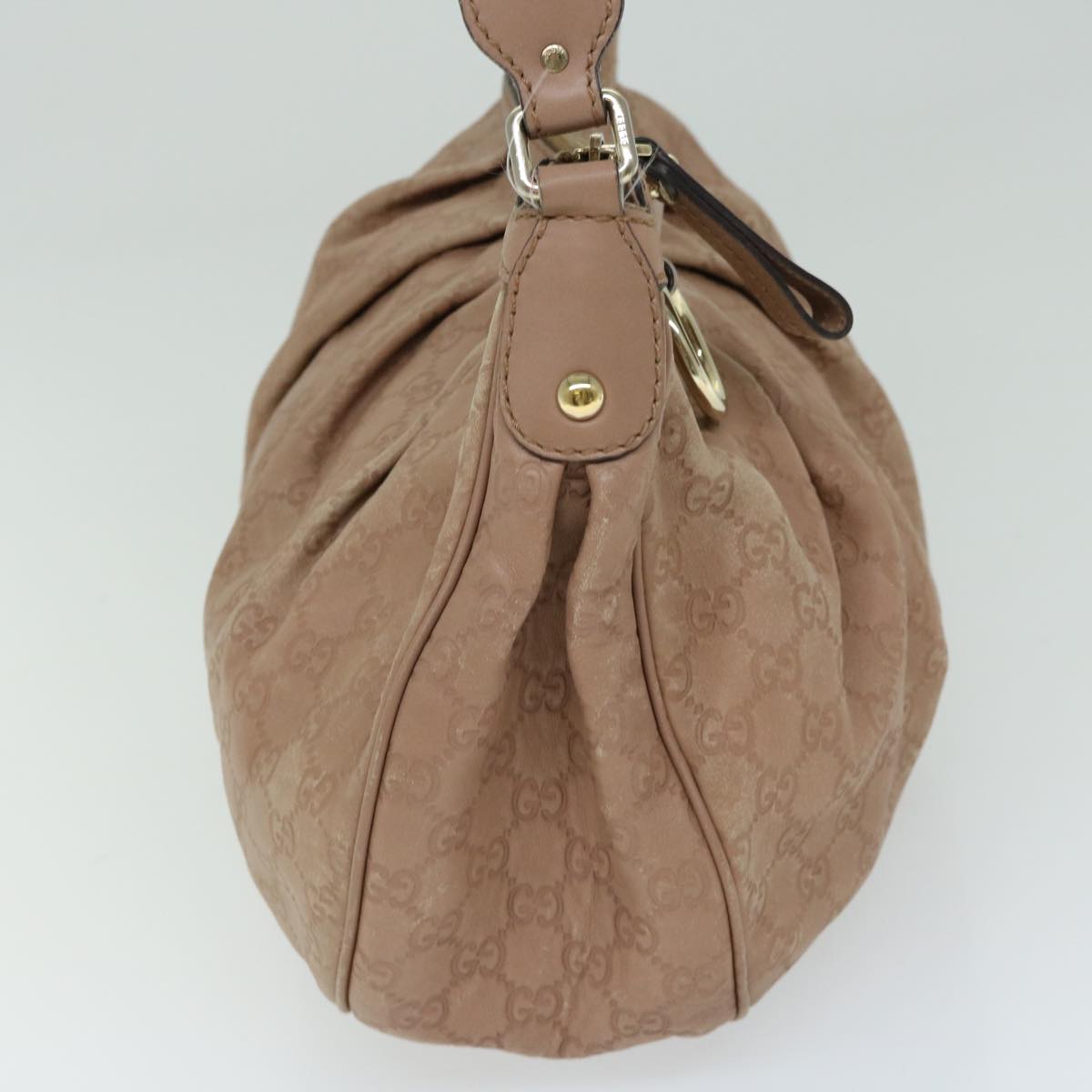 GUCCI Guccissima GG Canvas Shoulder Bag Beige 232955 Auth hk1103