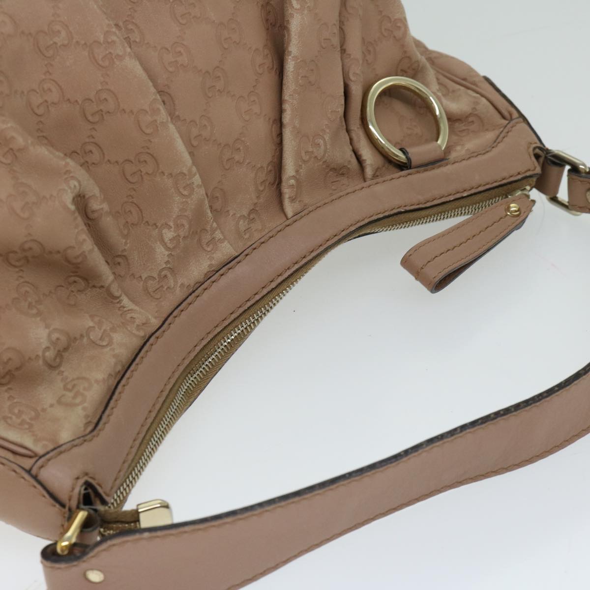 GUCCI Guccissima GG Canvas Shoulder Bag Beige 232955 Auth hk1103