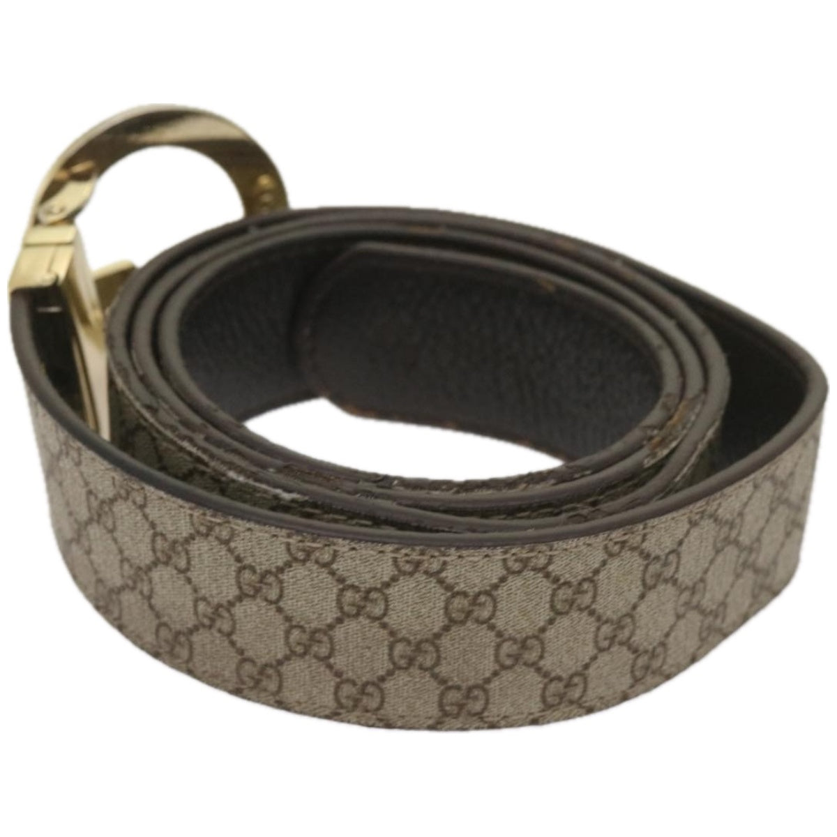 GUCCI GG Supreme Belt PVC 45.7"" Beige 121295 Auth hk1104