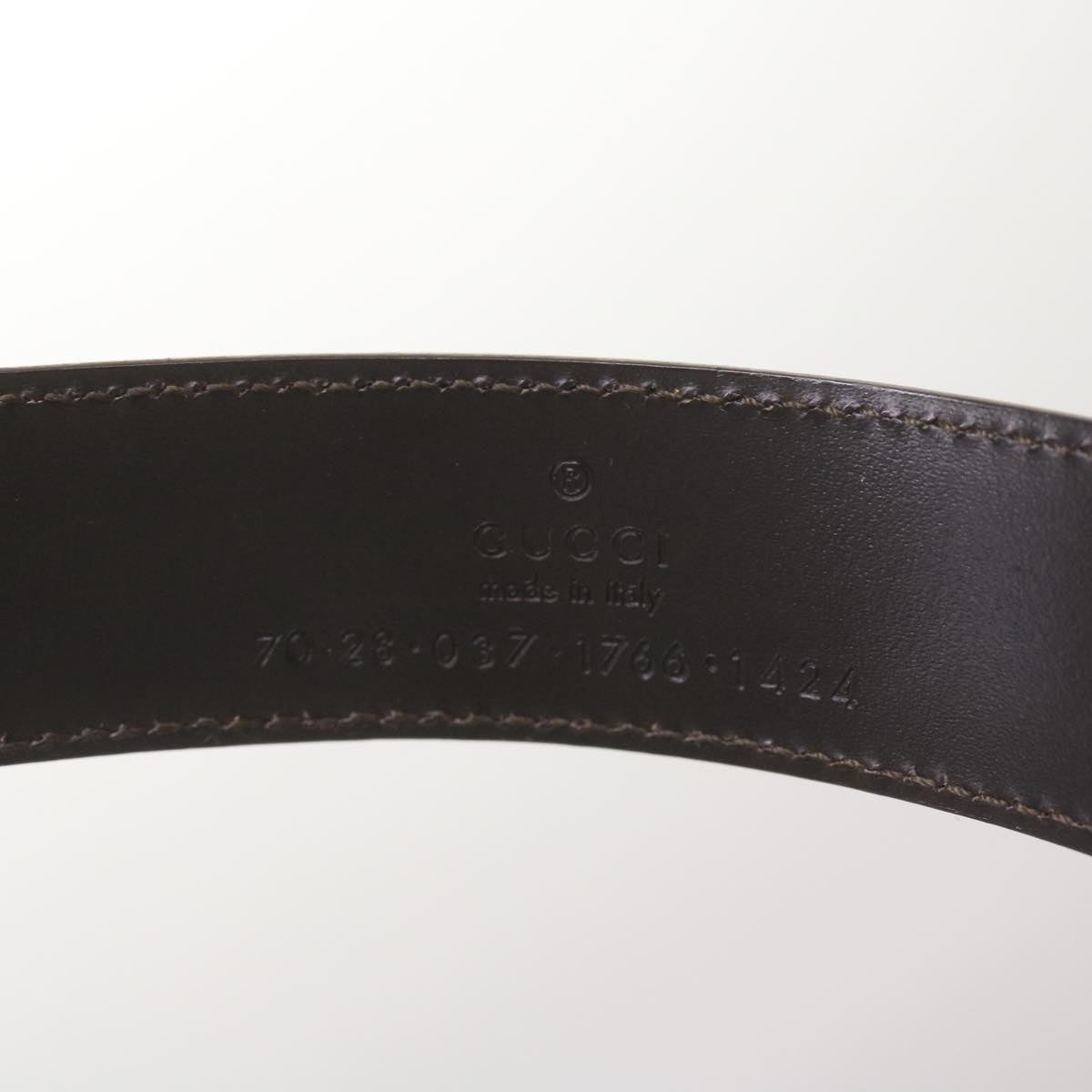 GUCCI Belt Leather 32.3"" Gold Tone 70 28 037 1766 1424 Auth hk1107