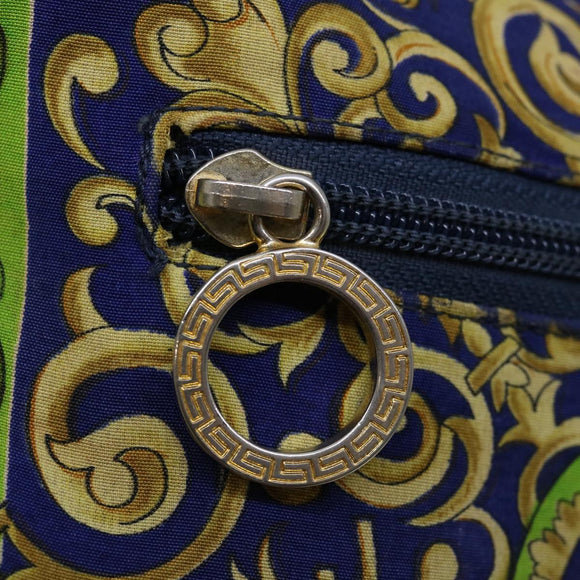 Gianni Versace Shoulder Bag Canvas Navy Auth hk1114