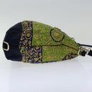 Gianni Versace Shoulder Bag Canvas Navy Auth hk1114-4