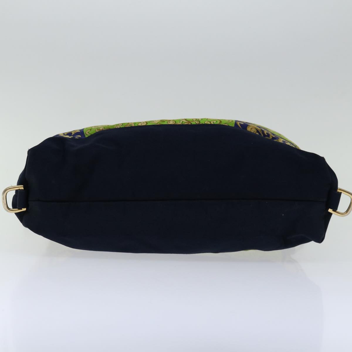 Gianni Versace Shoulder Bag Canvas Navy Auth hk1114