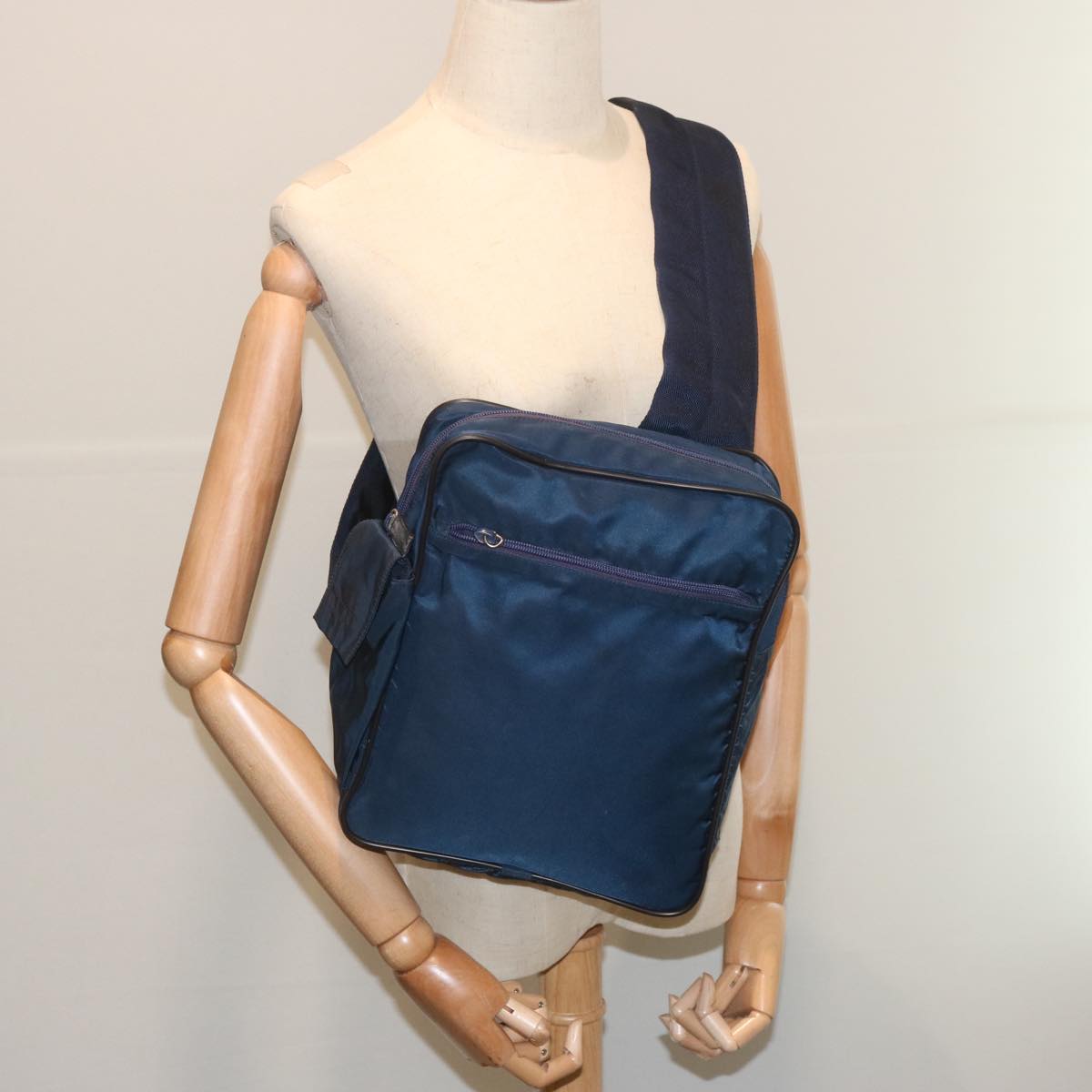 PRADA Shoulder Bag Nylon Navy Auth hk1116