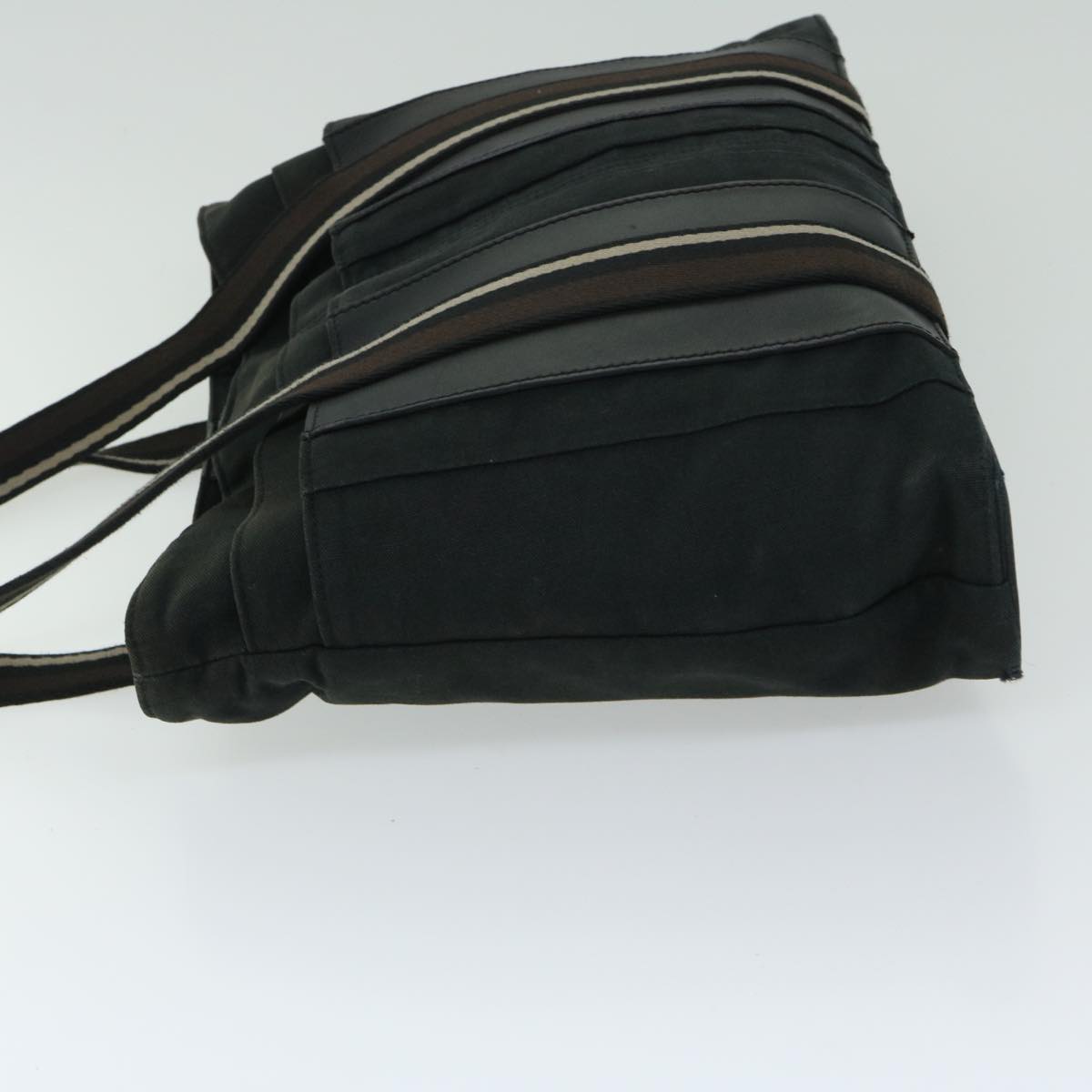 HERMES Toroca Horizontal MM Tote Bag Canvas Black Auth hk1118