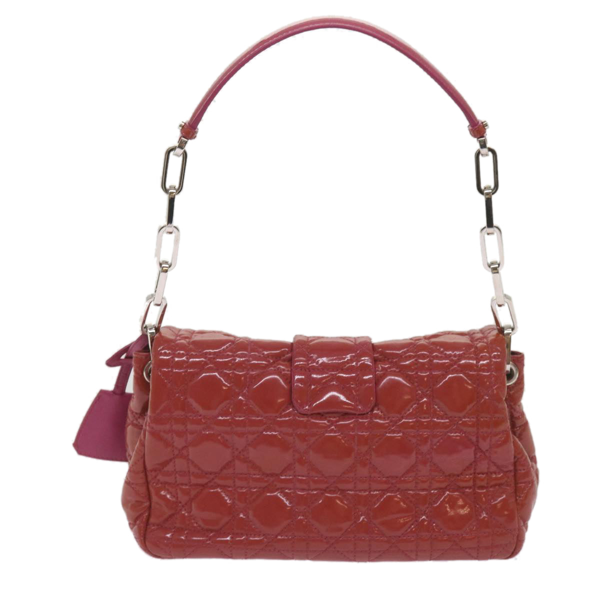 Christian Dior Canage Newlock Shoulder Bag patent Red Auth hk1131 - 0