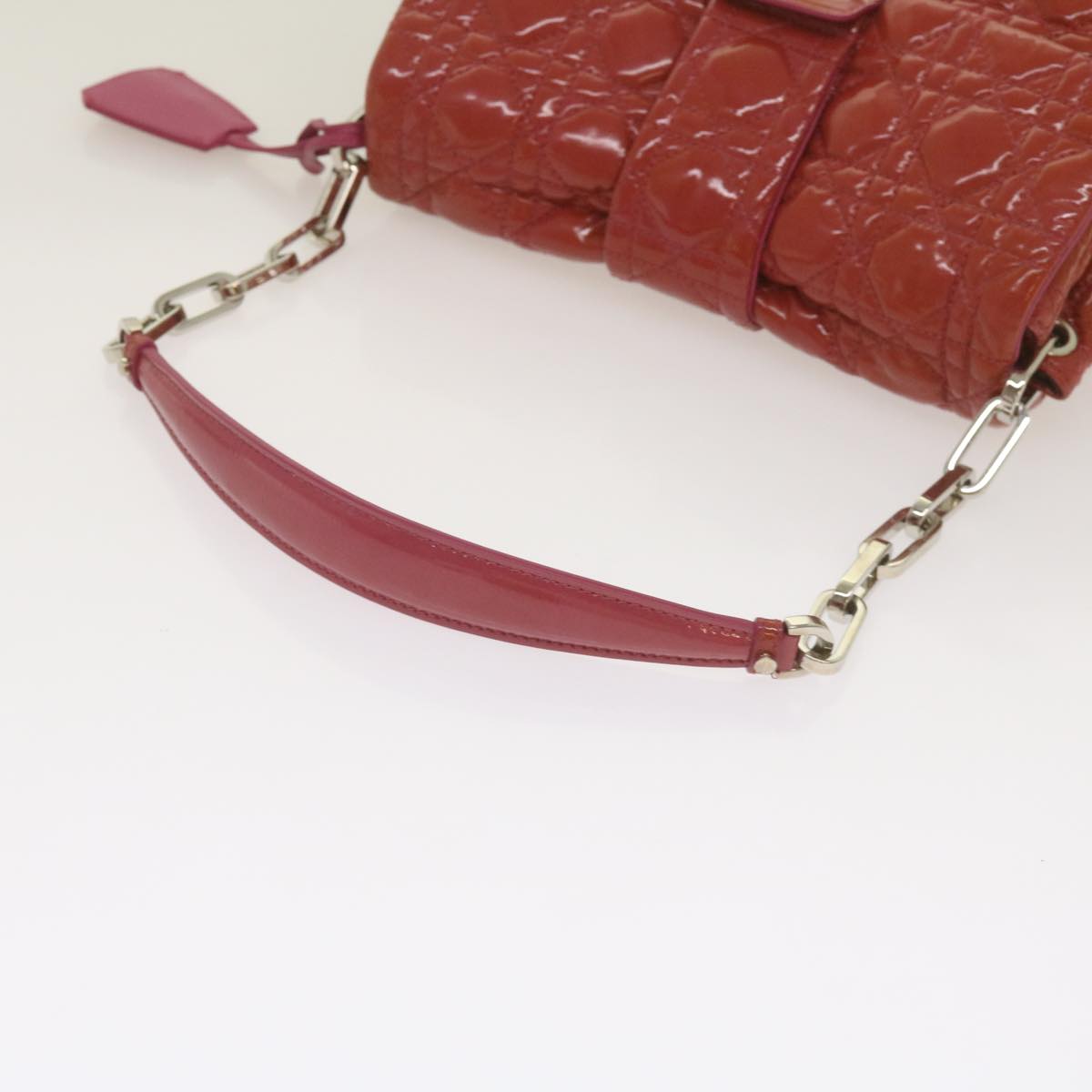 Christian Dior Canage Newlock Shoulder Bag patent Red Auth hk1131