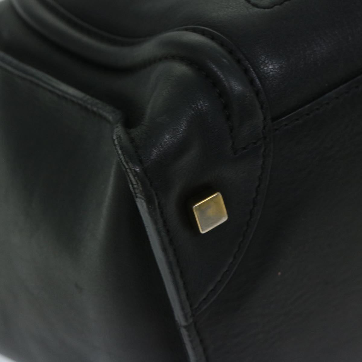 CELINE Luggage Phantom Tote Bag Leather Black Auth hk1138