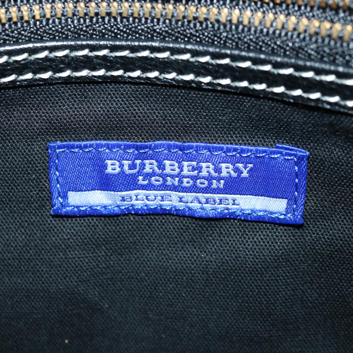 BURBERRY Blue Label Hand Bag Canvas Black Auth hk1142