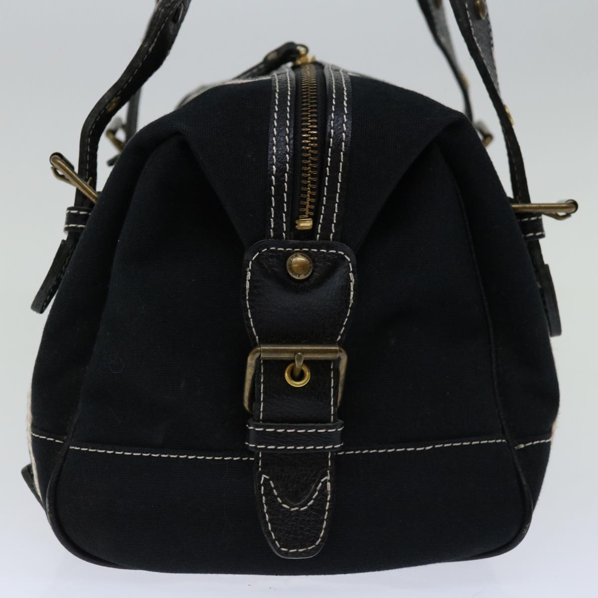 BURBERRY Blue Label Hand Bag Canvas Black Auth hk1142