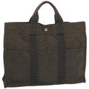 HERMES Her Line MM Tote Bag Canvas Gray Auth hk1144-1