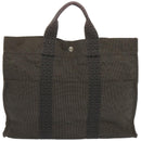 HERMES Her Line MM Tote Bag Canvas Gray Auth hk1144-2
