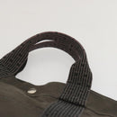 HERMES Her Line MM Tote Bag Canvas Gray Auth hk1144-8