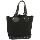 BALLY Hand Bag Canvas Black Auth hk1147-1
