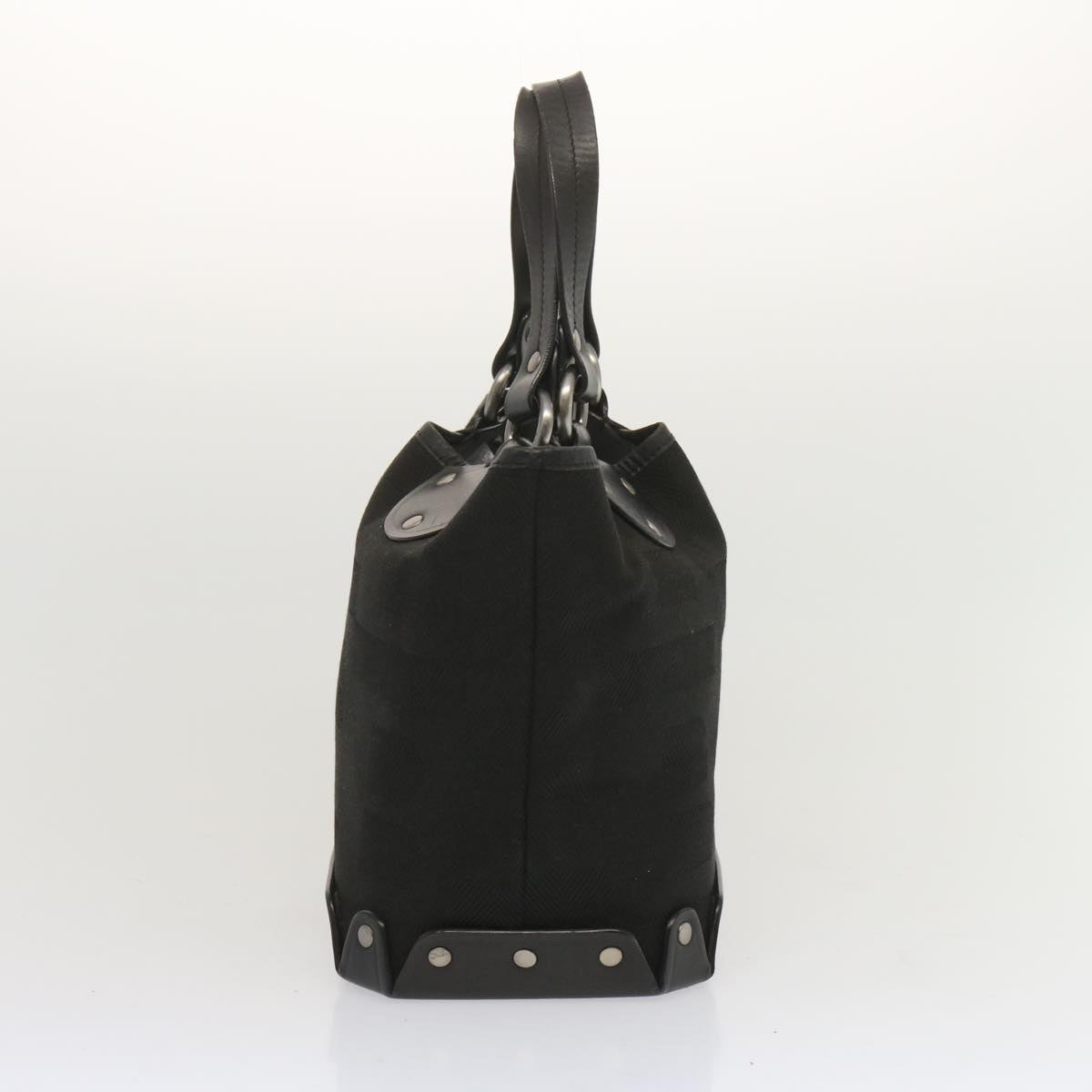BALLY Hand Bag Canvas Black Auth hk1147