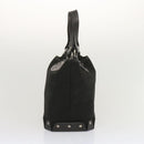 BALLY Hand Bag Canvas Black Auth hk1147-4