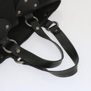 BALLY Hand Bag Canvas Black Auth hk1147-7