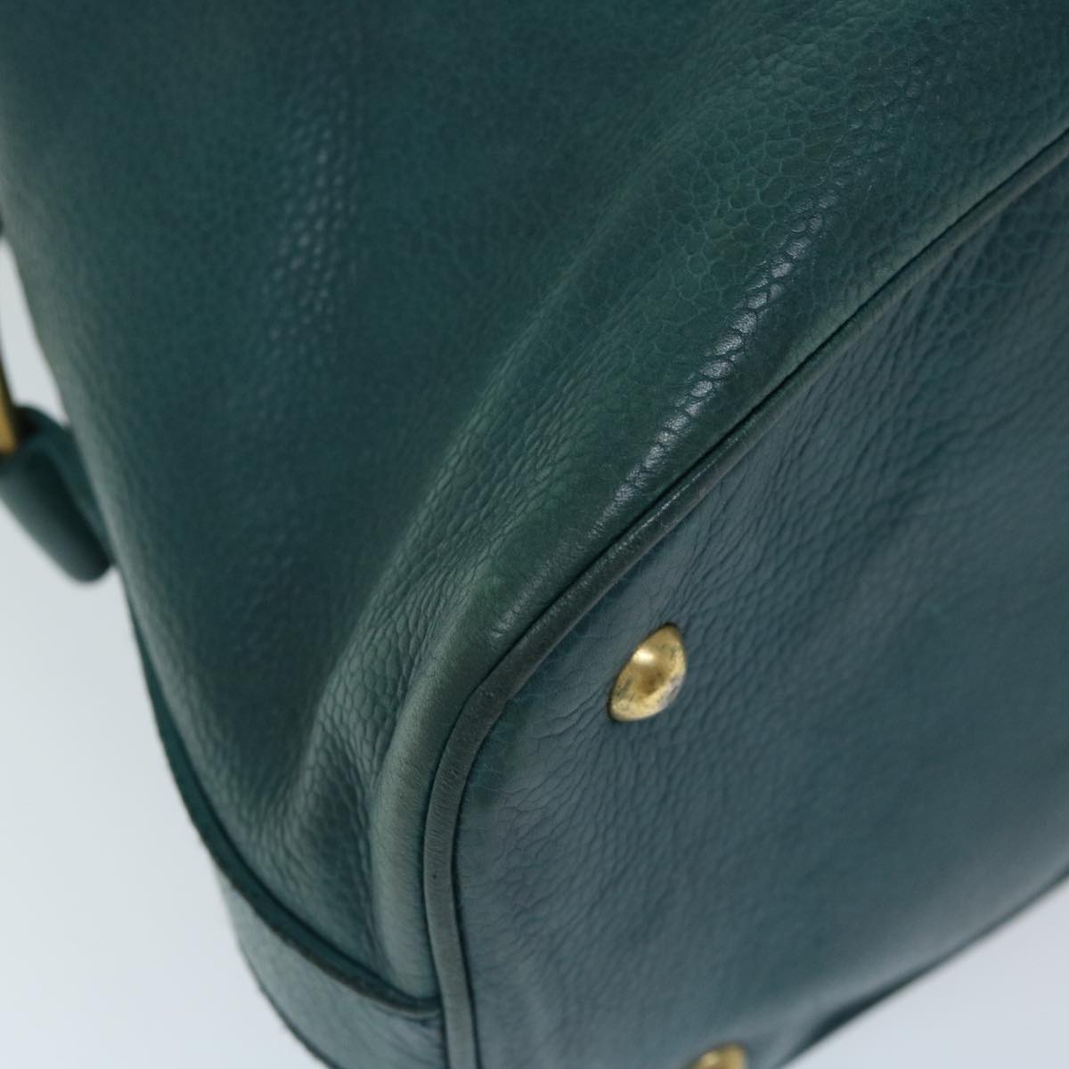 SAINT LAURENT Hand Bag Leather Blue 153959 Auth hk1149