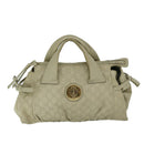 GUCCI Guccissima GG Canvas Hand Bag Beige 197020 Auth hk1150-13