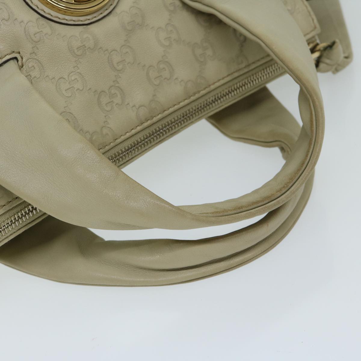 GUCCI Guccissima GG Canvas Hand Bag Beige 197020 Auth hk1150