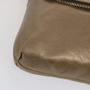 FENDI Shoulder Bag Leather Bronze Auth hk1152-14