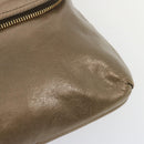 FENDI Shoulder Bag Leather Bronze Auth hk1152-9