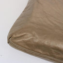 FENDI Shoulder Bag Leather Bronze Auth hk1152-15