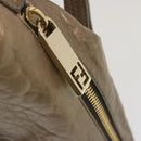 FENDI Shoulder Bag Leather Bronze Auth hk1152-10