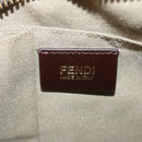 FENDI Shoulder Bag Leather Bronze Auth hk1152-17