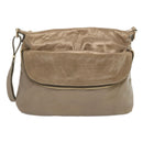 FENDI Shoulder Bag Leather Bronze Auth hk1152-13