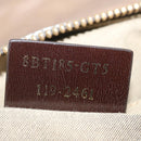 FENDI Shoulder Bag Leather Bronze Auth hk1152-12