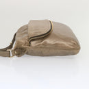 FENDI Shoulder Bag Leather Bronze Auth hk1152-4