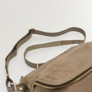 FENDI Shoulder Bag Leather Bronze Auth hk1152-8