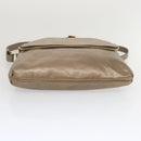 FENDI Shoulder Bag Leather Bronze Auth hk1152-5