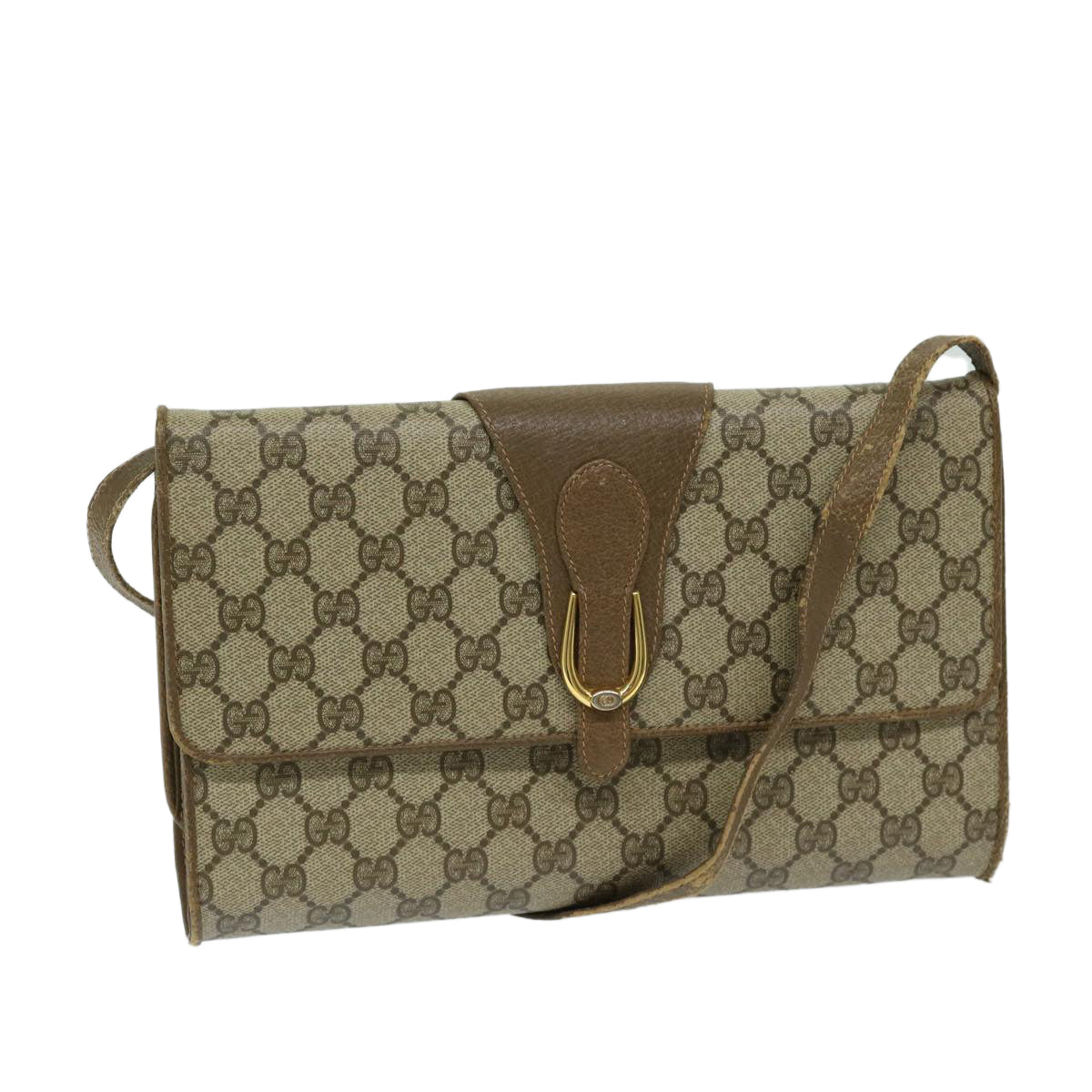 GUCCI GG Supreme Shoulder Bag PVC Beige 904 02 050 Auth hk1157