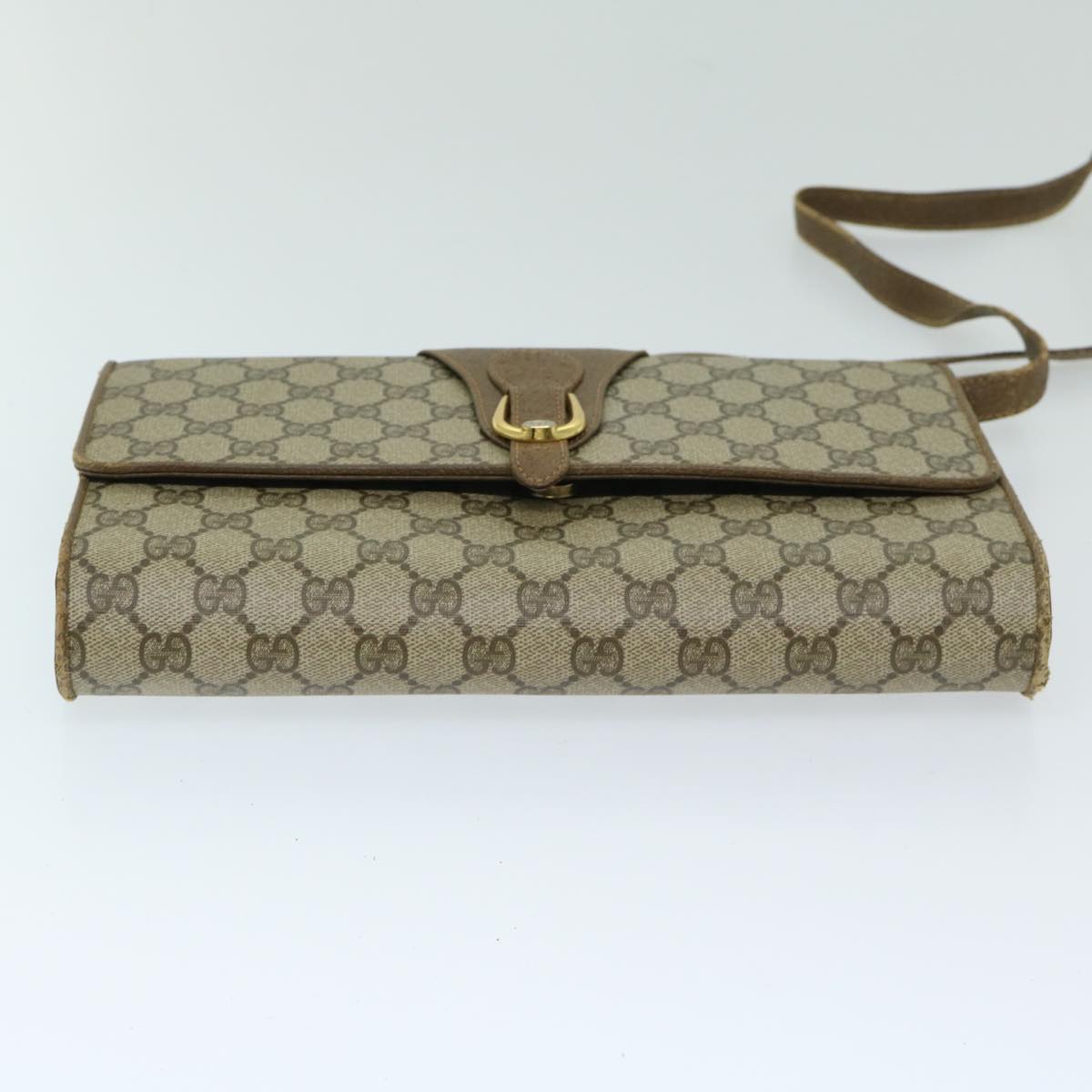 GUCCI GG Supreme Shoulder Bag PVC Beige 904 02 050 Auth hk1157