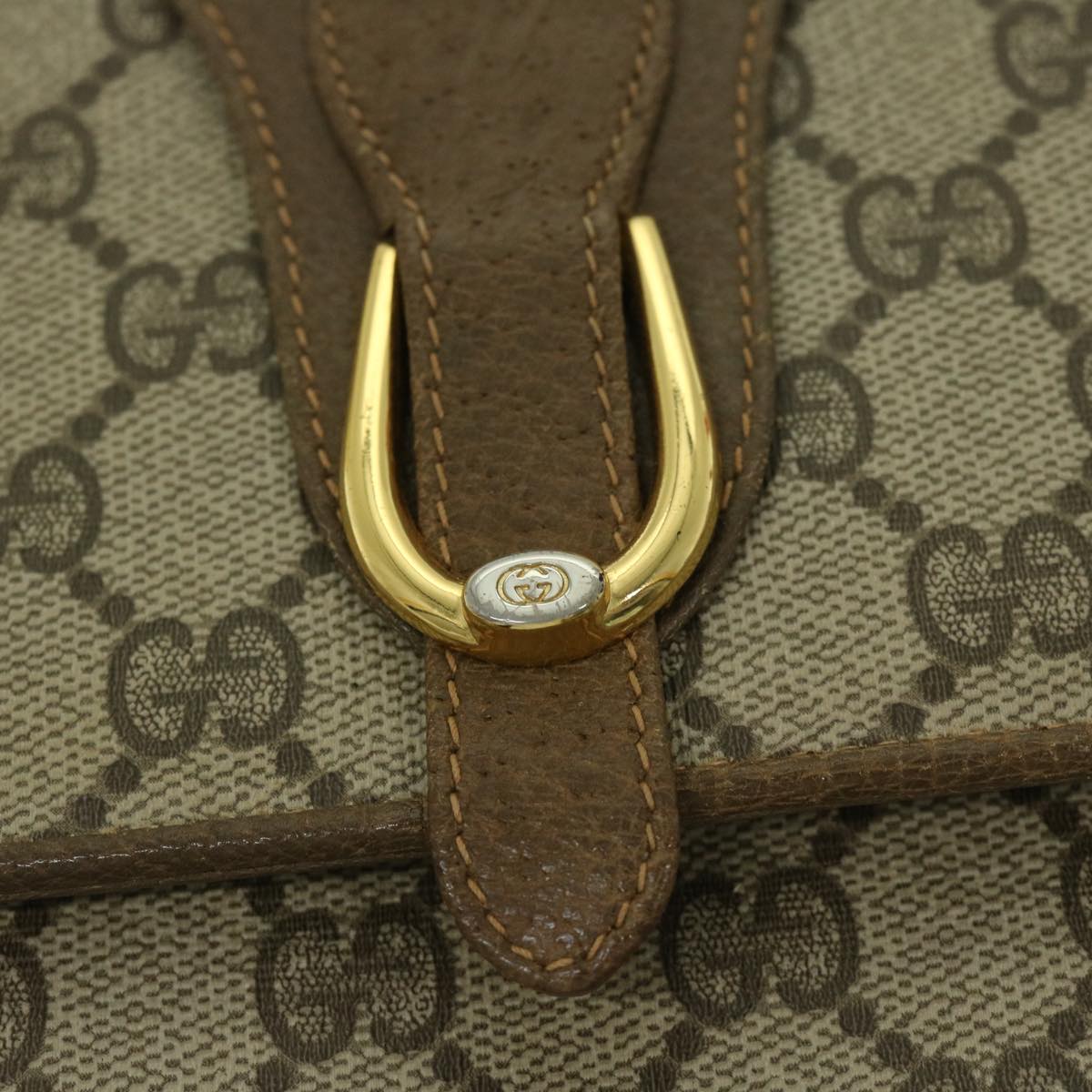 GUCCI GG Supreme Shoulder Bag PVC Beige 904 02 050 Auth hk1157